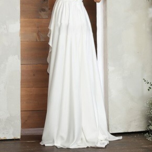 Off white wedding dress.Destination outdoor second wedding bridal gown - Picture 5 of 7